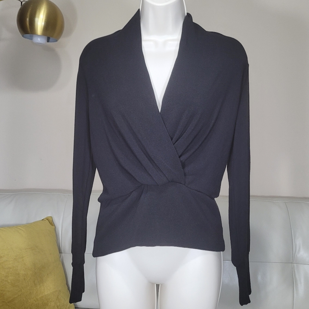 OGL Black Surplice Tuckable Top - Picture 2 of 9